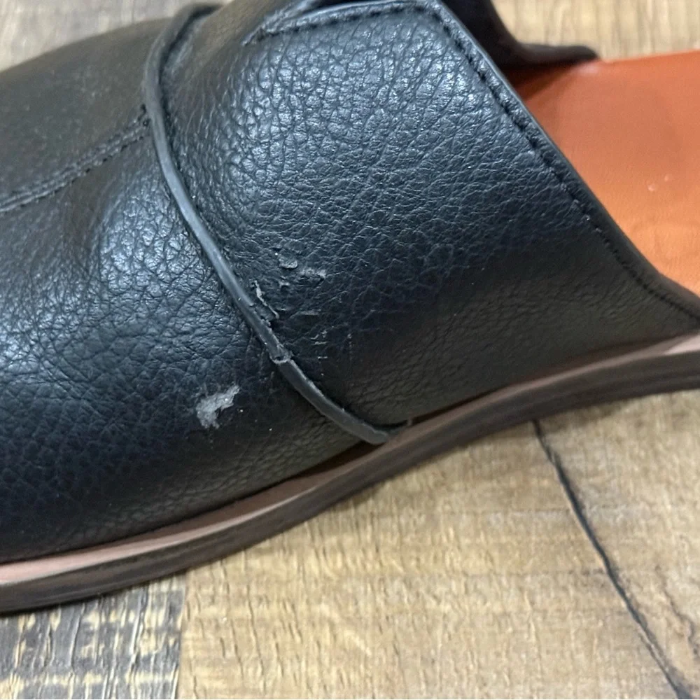 Women's Yellowbox Black Leather Slide Sandals - Classic Comfort - Picture 2 of 6